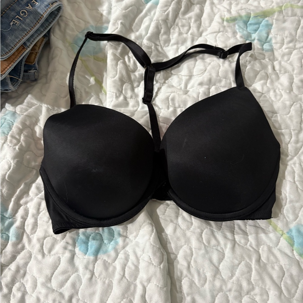 PINK vs black cross back bra